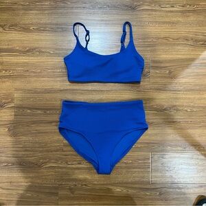 Bright Blue Ribbed Bikini Set